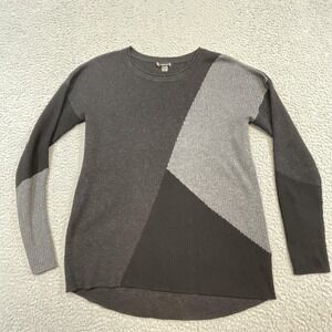 SmartWool Sweater Pullover Womens S Gray Geometric Thermal Merino Wool Knit